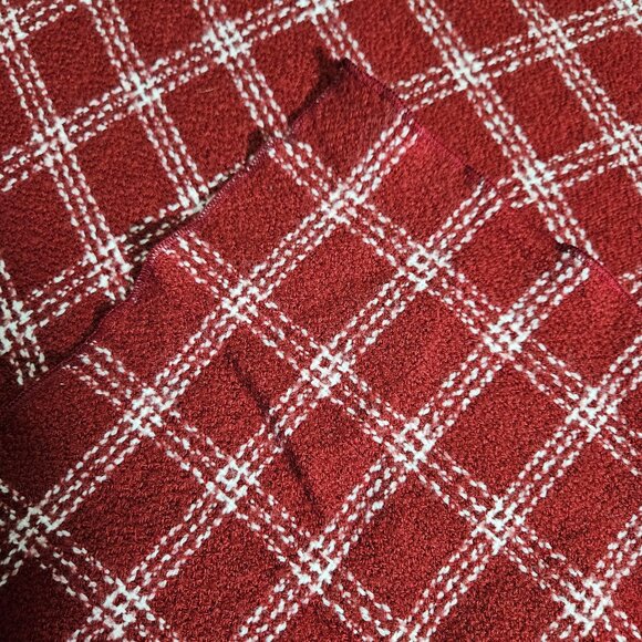 Cashmere Blend Blanket Spread Throw Red White Plaid Stadium Picnic Camp 85"x55" - Picture 4 of 8